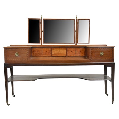 Lot 433 - George III mahogany table piano, converted into a dressing table