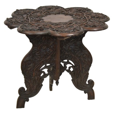 Lot 464 - Anglo Indian carved hardwood table