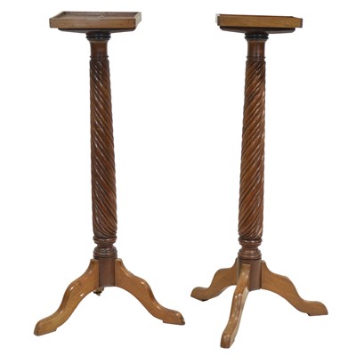Lot 460 - Pair of mahogany plant stands