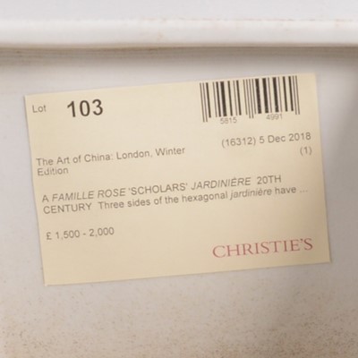 Lot 25 - Chinese porcelain famille rose 'Scholars' jardiniere