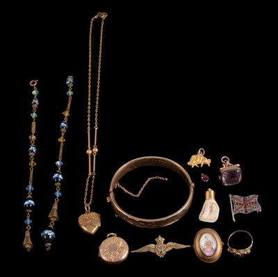 Lot 506 - A collection of gold and yellow metal jewellery.