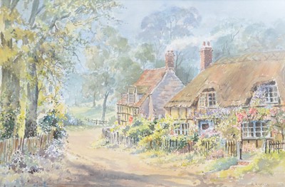 Lot 358 - R Riddell, English country lane