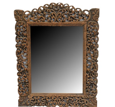 Lot 189A - Coptic style triptych altarpiece; an African carved hardwood casket; and a carved wood mirror.