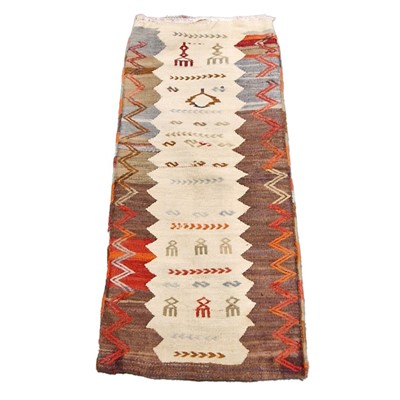 Lot 566 - Kelim flatweave rug, backed by another...
