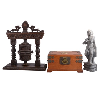 Lot 192 - South Asian grey stoneware figure of a Hindu deity, and other decorative Asian items
