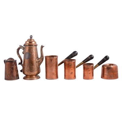 Lot 187 - Small quantity of copperware