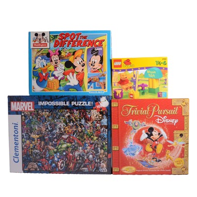 Lot 283 - Six Disney Ravensburger and other jigsaws and other board games and toys