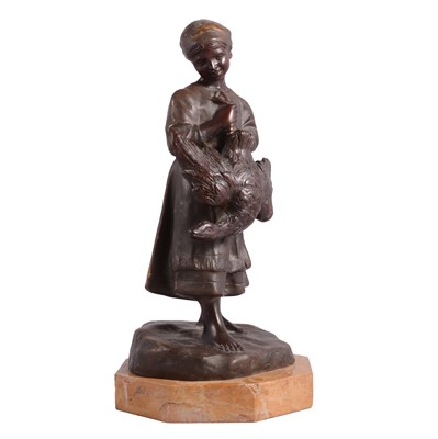 Lot 177 - After G De Martino, Girl with goose, 20th century