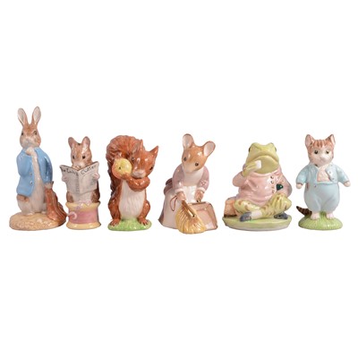 Lot 20 - Six Royal Doulton Beatrix Potter gold edition 50th Anniversary models