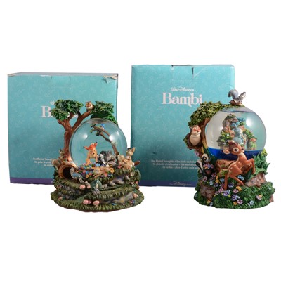 Lot 261 - Disney Store, two musical Snow Globes - Bambi