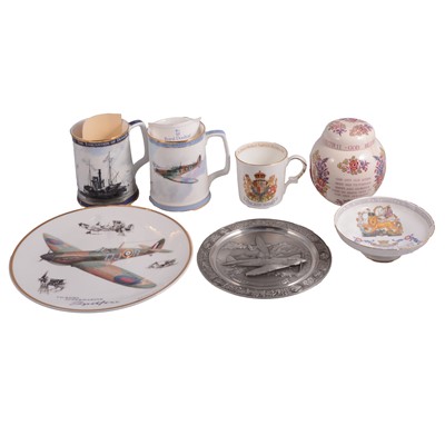 Lot 107 - Collection of Royal Doulton commemorative tankards and other ceramics