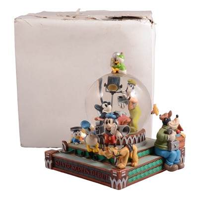Lot 209 - Disney Store, two musical Snow Globes 'Mickey Mouse and Friends - Silver Screen Debut' and 'Donald Duck and Nephews'
