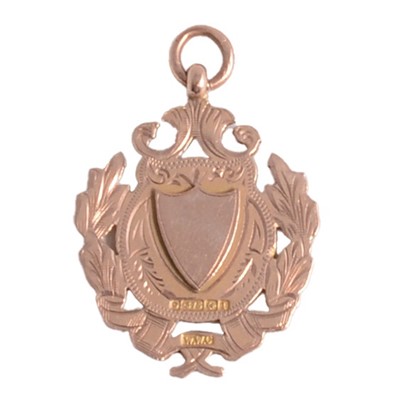 Lot 393 - A 9 carat yellow gold medallion.