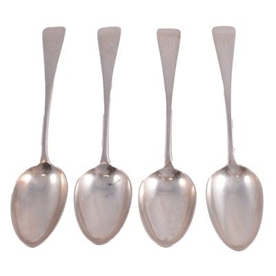 Lot 370 - Set of four silver table spoons