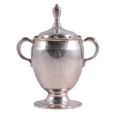 Lot 361 - Arts and Crafts silver sugar bowl with lid