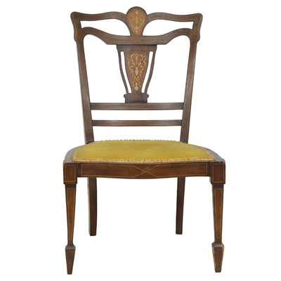 Lot 363 - Late Victorian inlaid mahogany chair