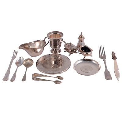Lot 183A - Small quantity of plated cutlery and other plated wares
