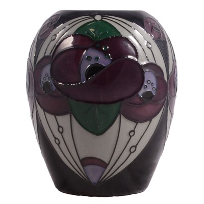 Lot 162 - Rachel Bishop for Moorcroft Pottery, a small vase with 'Rennie Rose' Mackintosh-inspired design