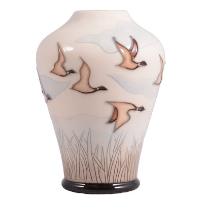 Lot 168 - Helen Dale for Moorcroft Pottery, a 'Fly-By' design trial vase