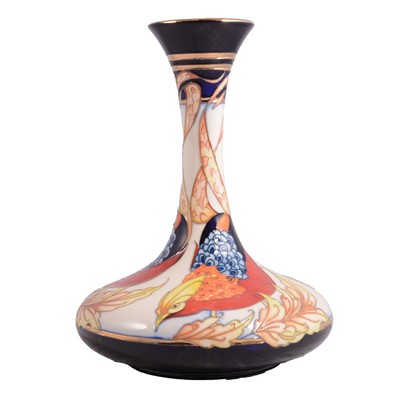 Lot 176 - Vicky Lovatt for Moorcroft Pottery, an 'Aurelian Pheasant' design vase for the Moorcroft Collectors Club