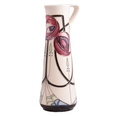 Lot 153 - Anji Davenport for Moorcroft Pottery, a small jug with Mackintosh-inspired design