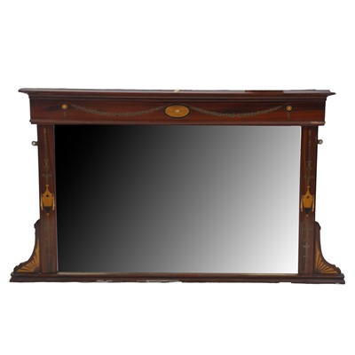 Lot 467 - Edwardian mahogany over mantle mirror