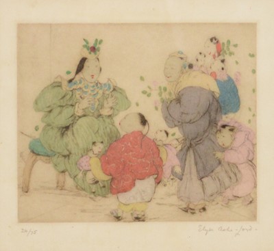 Lot 116 - Elyse Ashe-Lord (1900-1971), Two hand-coloured etchings