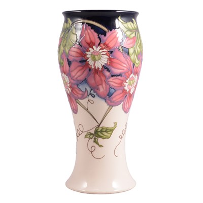 Lot 180 - Rachel Bishop for Moorcroft Pottery, a large 'Clematis Prince Philip' design vase
