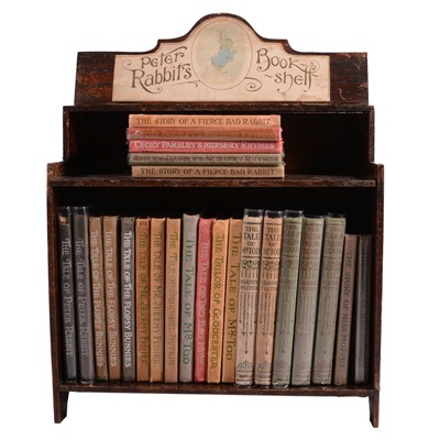 Lot 36 - Peter Rabbit's Book Shelf, with some Beatrix Potter books