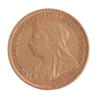 Lot 138 - A Gold Full Sovereign coin, Victoria Veiled Head 1899.