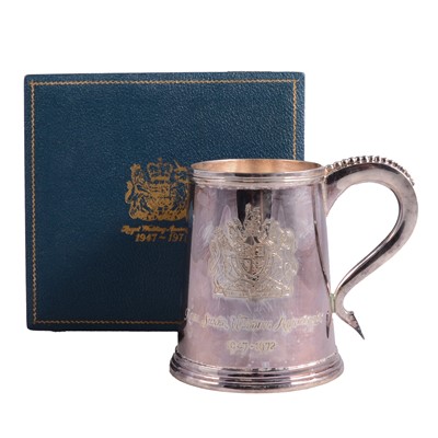 Lot 365 - Silver commemorative tankard