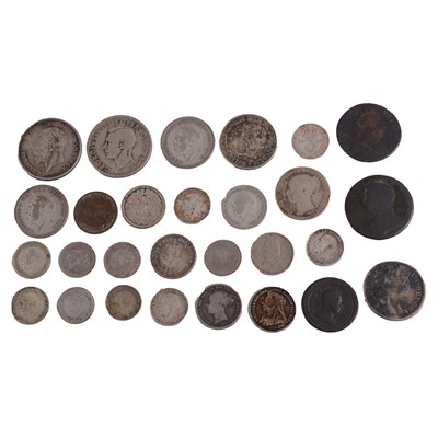 Lot 306 - One box of British and overseas coins, some silver content.