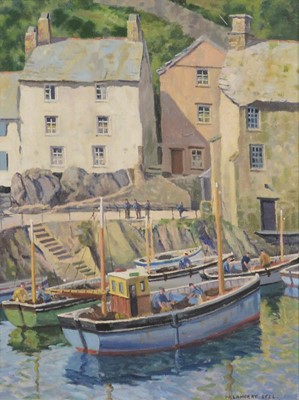 Lot 403 - W Lambert Bell, Polperro, and two other pictures