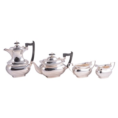 Lot 338 - Silver four piece teaset