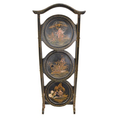 Lot 544 - "Japanned" three tier cake stand