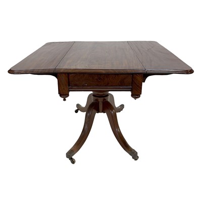 Lot 481 - Regency mahogany pedestal Pembroke table