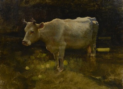 Lot 167 - Joseph Farquharson (1846-1935), Cow in a meadow