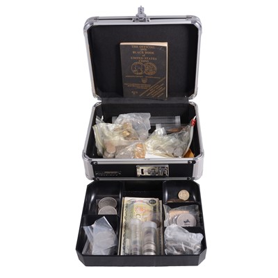Lot 325 - Collection of British and overseas coins, and bank notes, some silver content.