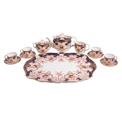 Lot 17 - Royal Crown Derby teaset on serpentine tray