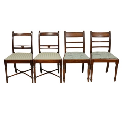 Lot 325 - Set of six late Georgian mahogany dining chairs, and others