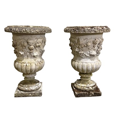 Lot 531 - Pair of Haddonstone garden urns