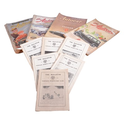 Lot 196 - Box of vintage mostly 1930 Autocar journals and related automobilia publications