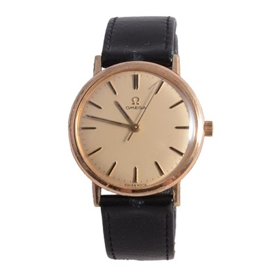 Lot 440 - Omega - a gentleman's gold-plated wristwatch.