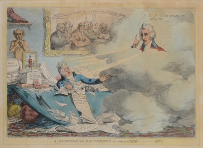 Lot 363 - Cruikshank, Harlequin's Last Skip and three other satirical cartoons
