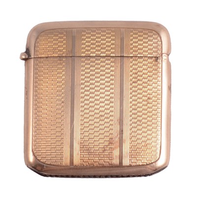 Lot 398 - A 9 carat yellow gold vesta case.