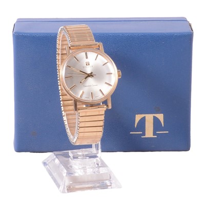 Lot 327 - Tissot – a gentleman’s Seastar Seven yellow metal manual wind wristwatch.