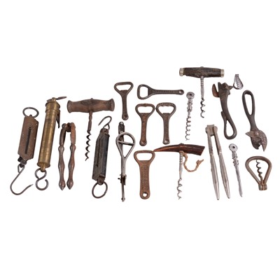 Lot 155 - A collection of corkscrews, scales, bottle openers etc.