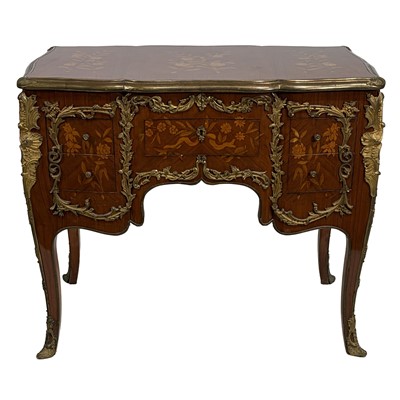 Lot 234 - Louis XV style kingwood and marquetry table de toilette