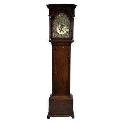 Lot 203 - George III oak longcase clock, Samuel Barnes, Oundle
