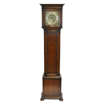 Lot 492 - Oak longcase clock, 1930's